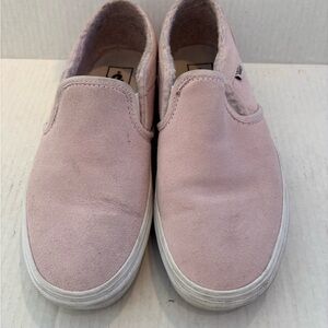 Vans Light Pink Suede Slip-On Shoes Size 8.5